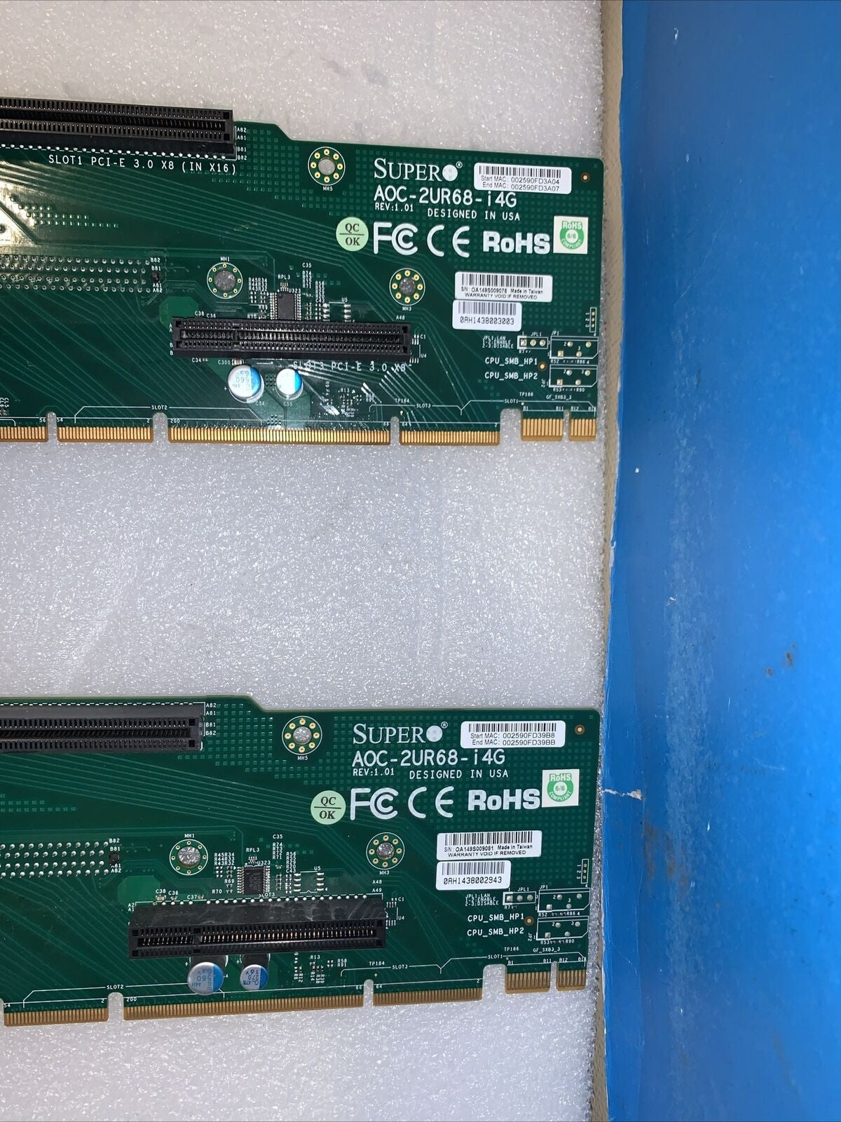 (1x) Supermicro AOC-2UR68-i4G 4-port Intel i350 2U Gigabit Ethernet Card Adapter