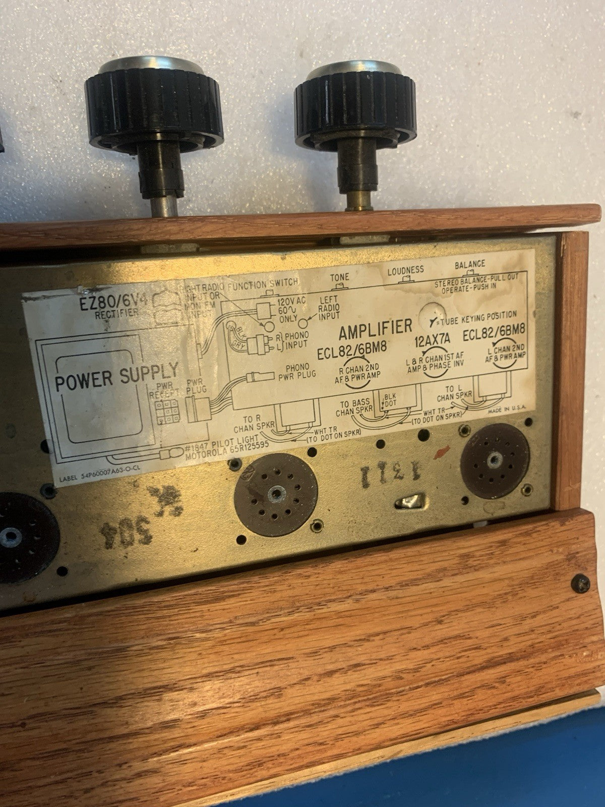 🔥 Vintage Tube Amplifier Chassis ECL82 6BM8 12AX7 Wood Case Untested