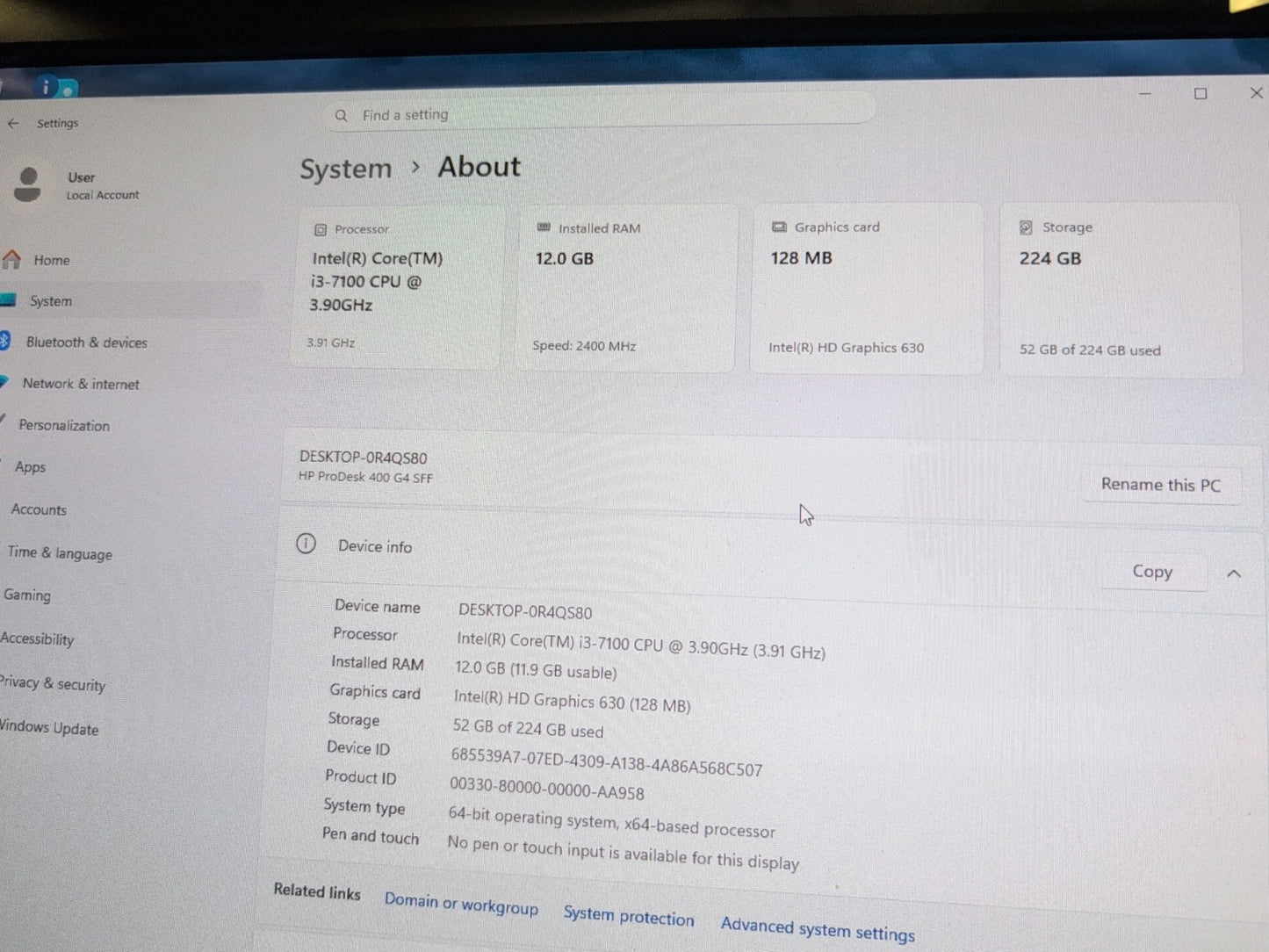 🔥NICE HP ProDesk 400 G4 SFF PC Intel i3-7100 CPU/12GB DDR4 /240GB SSD/ Win11 -