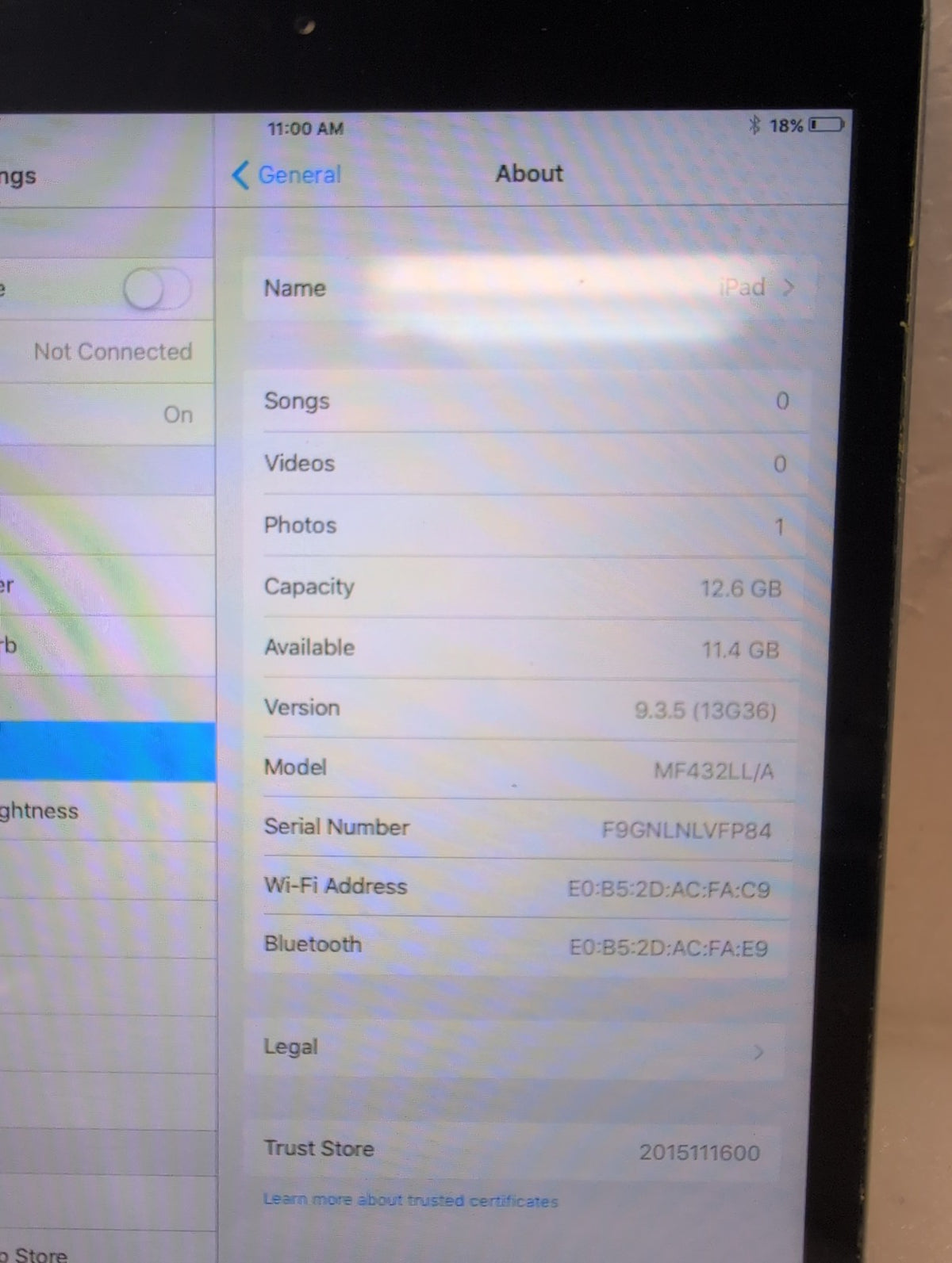 🎸 Apple iPad Mini 1st Generation A1432 16GB Space Gray Wi-Fi Unlocked （read）