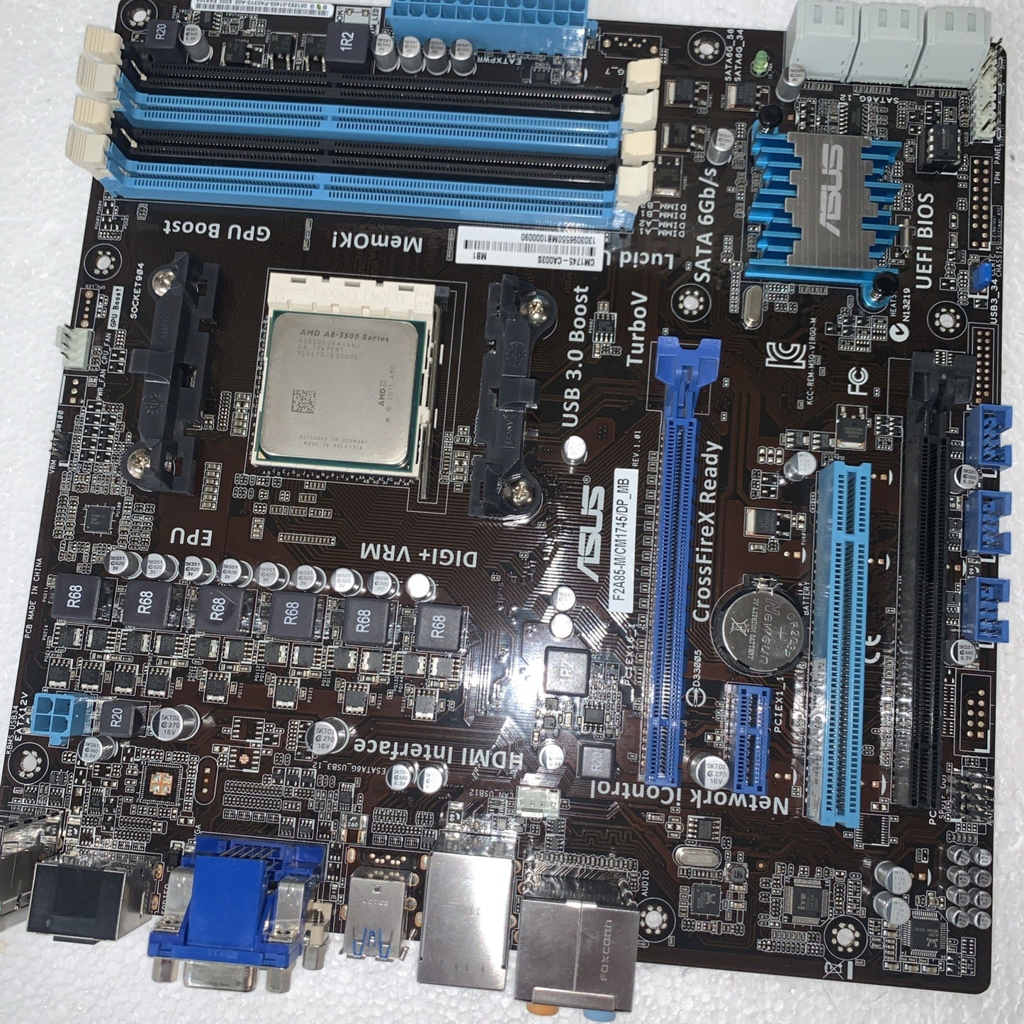 ASUS F2A85-M FM2 Motherboard + AMD A8-5500 Quad Core 3.2GHz APU Combo