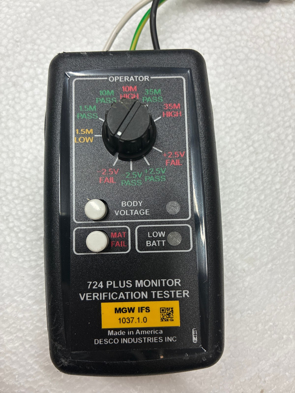 🔥 Desco SCS 724 Plus Monitor Verification Tester 770734 ESD Wrist Strap
