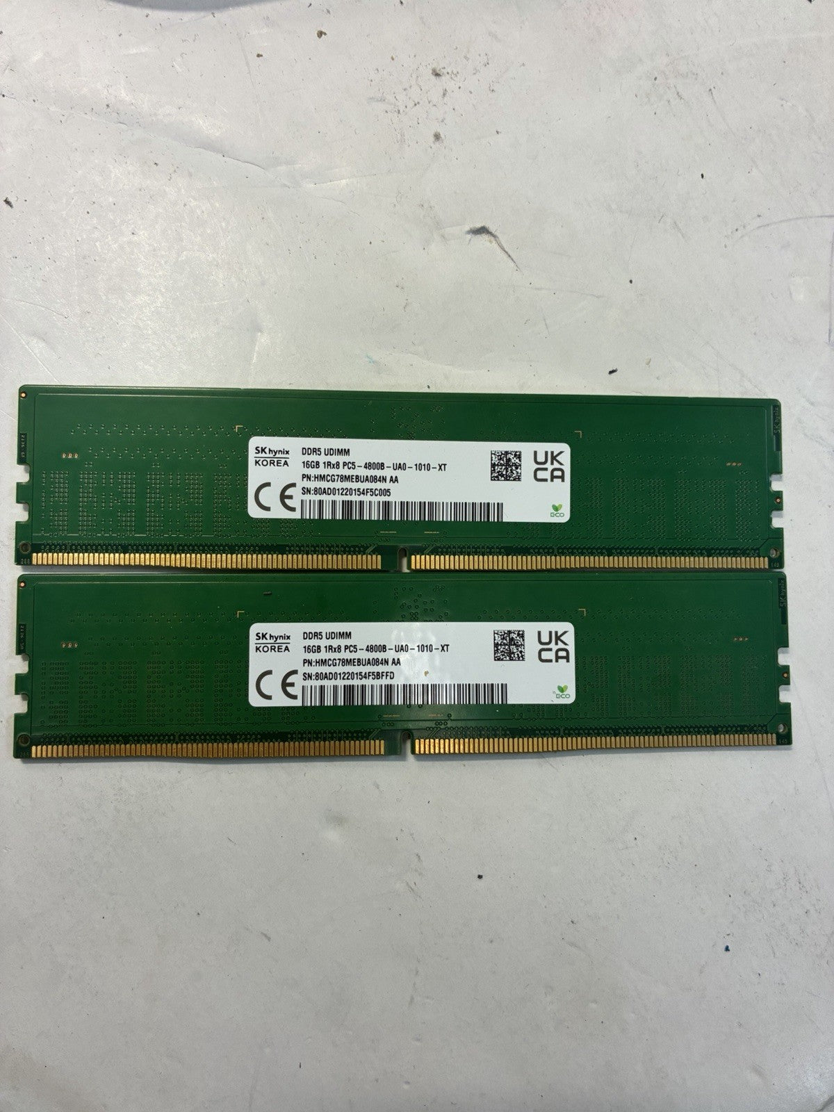 32GB =2x 16GB 🔥 SK hynix DDR5 UDIMM PC5-4800B 288p HMCG78MEBUA084N desktop RAM