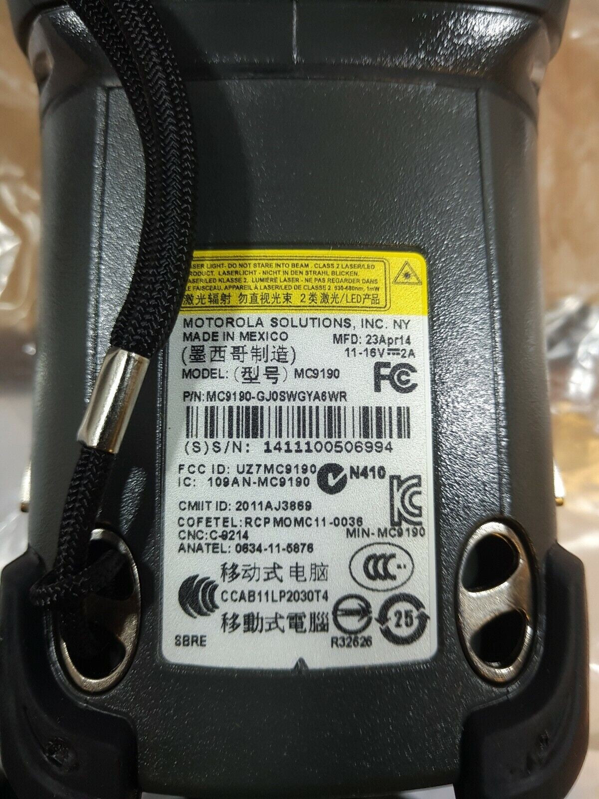 - NEW Symbol Zebra Motorola MC9190-GJ0SWGYA6WR Handheld Computer MC9190 - G