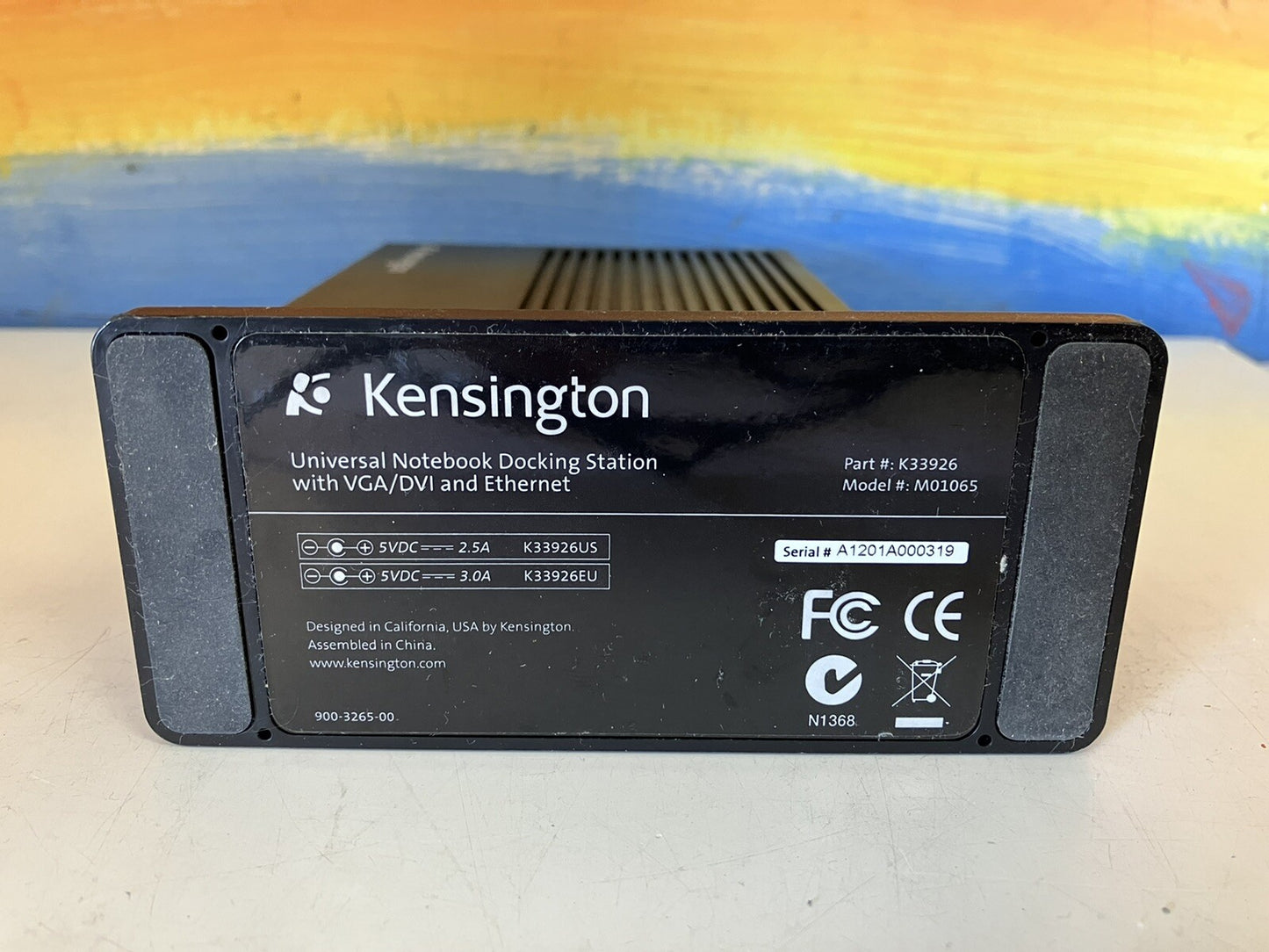 ~ Kensington Universal Docking Station USB DVI Ethernet M01065 W/ AC &USB Cable