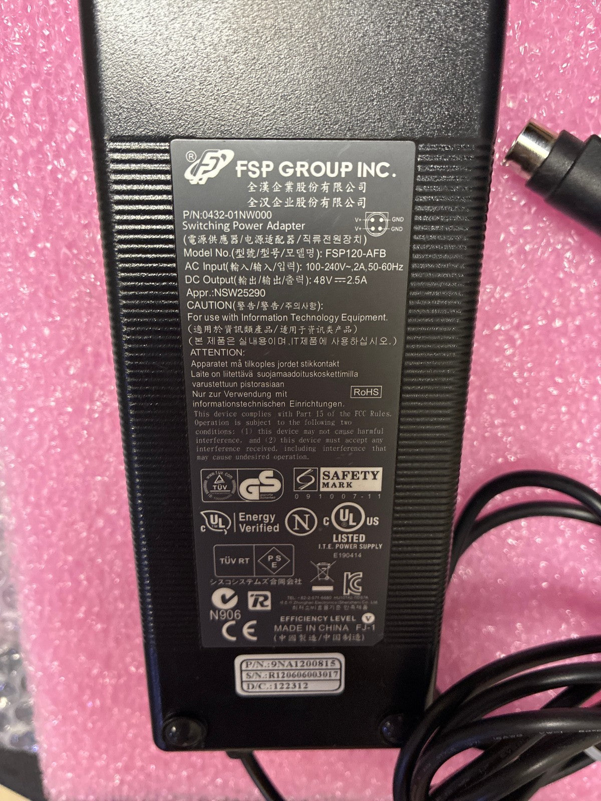🔥 FSP Group FSP120-AFB 48V 2.5A 120W Switching Power Adapter 8-Pin DIN