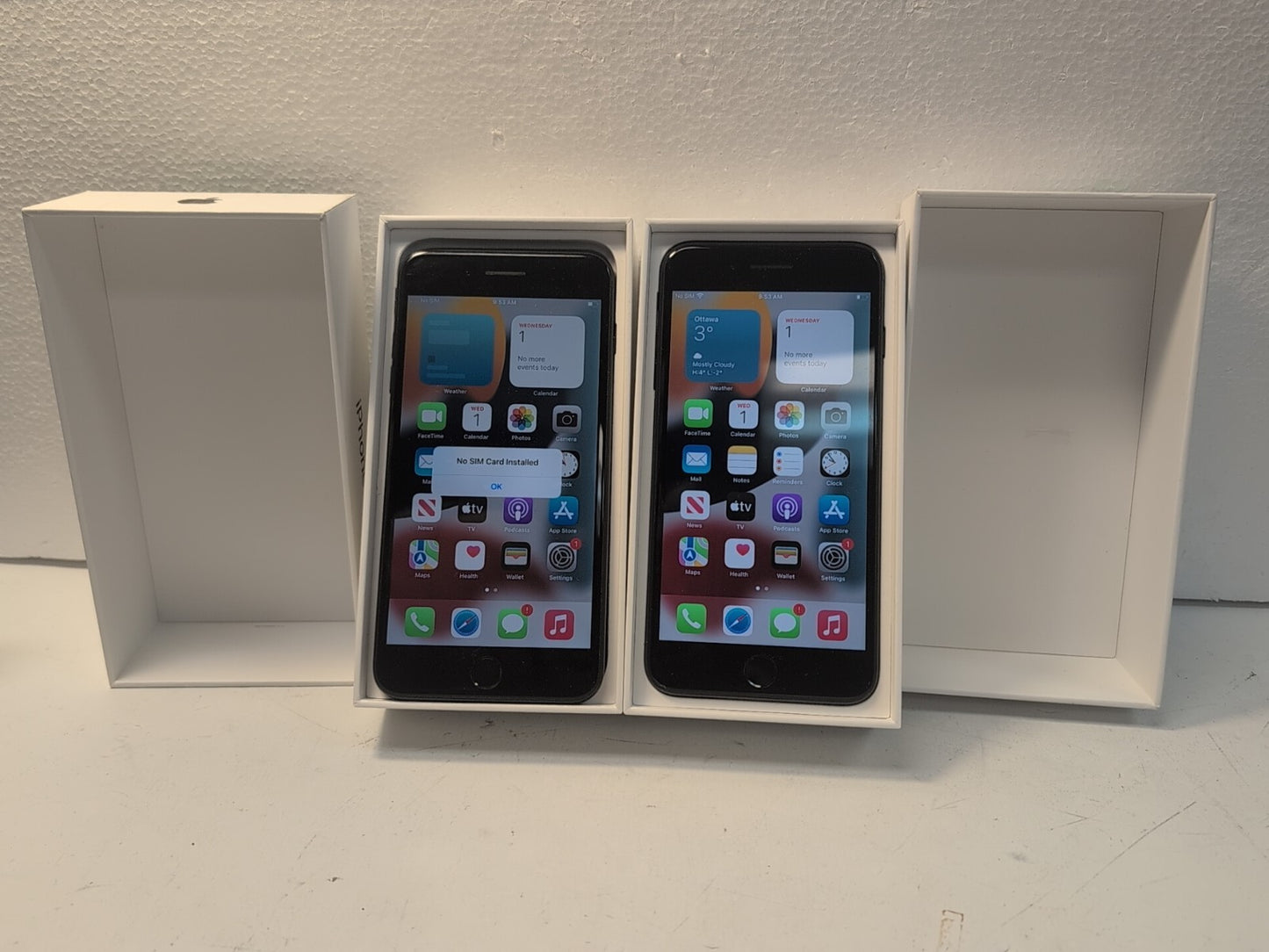 🔥 (NICE) 2x Apple iPhone 7 Plus A1784 128GB  BLACK + BOX Battery 83% Unlocked -