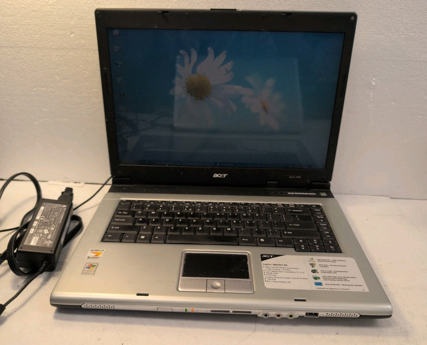 🔥 (AS IS) Acer Aspire 5000 15" Laptop AMD Turion 64/1GB RAM/100GB HDD/winXP -