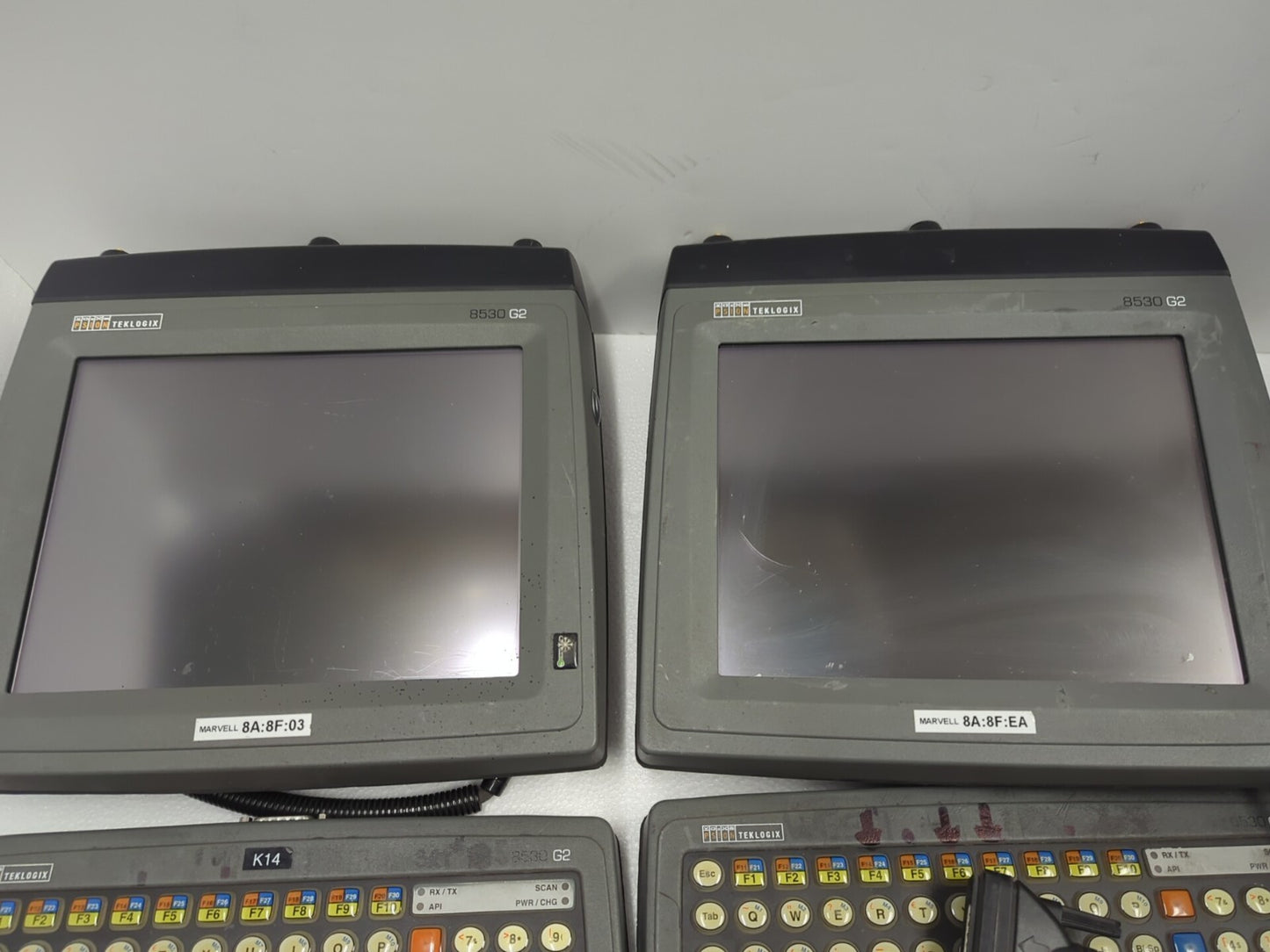 2x Psion Teklogix 8530 G2 Vehicle Mounted Computer w/ Keyboard + Cable (Read) -