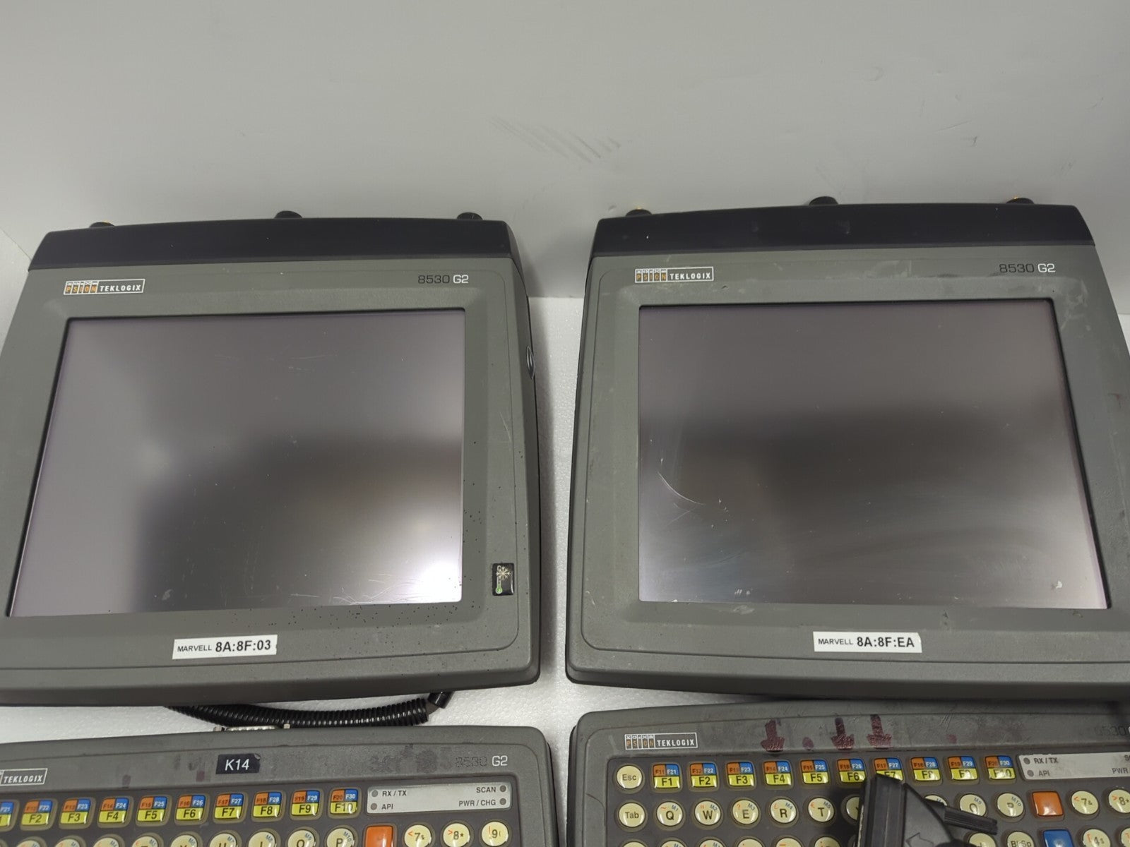 2x Psion Teklogix 8530 G2 Vehicle Mounted Computer w/ Keyboard + Cable (Read) -