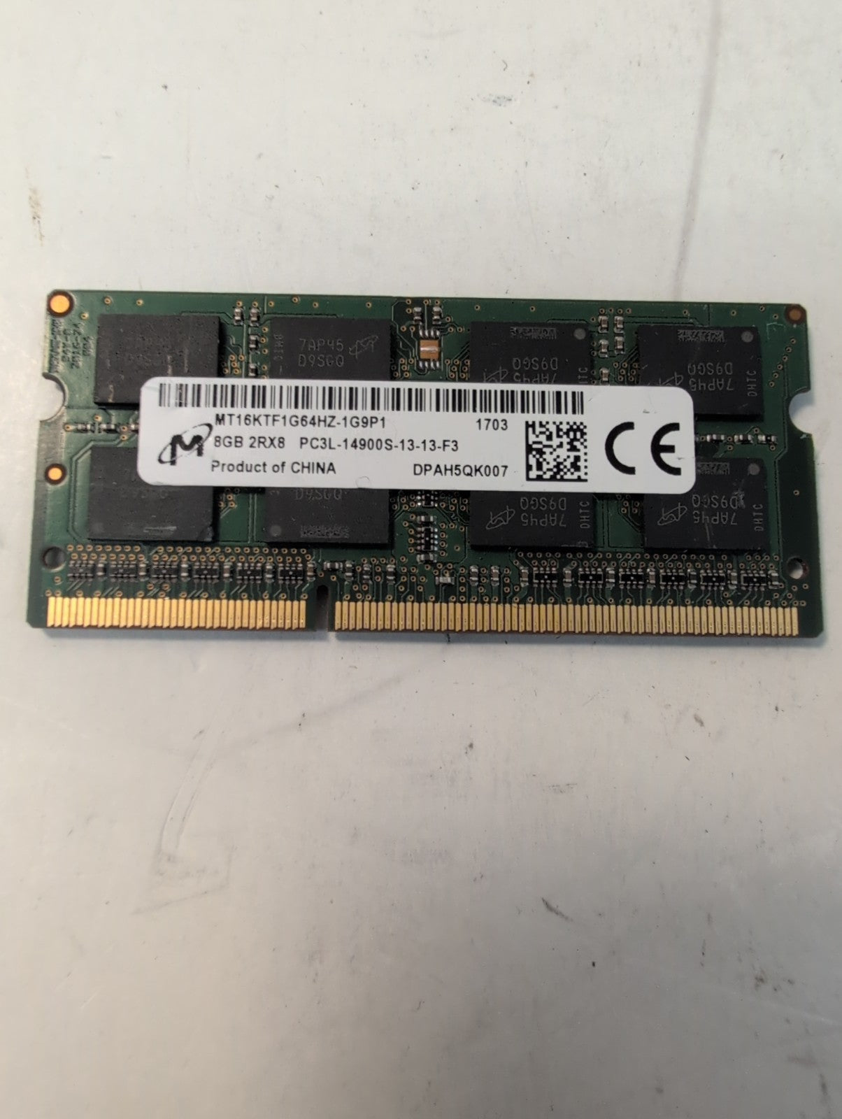 🔥 Micron 8GB DDR3 MT16KTF1G64HZ-1G9P1 PC3L-14900S SO-DIMM RAM LAPTOP MEMORY -
