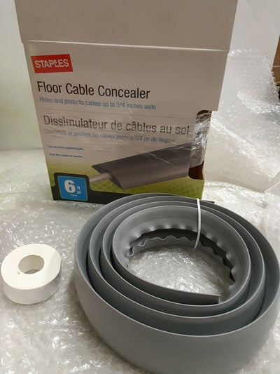 - NEW IN BOX 4x STAPLES 6' FLOOR CABLE CONCEALER  (HIDE & PROTECT CABLES)
