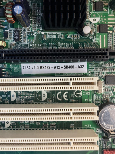 MS-7184 Motherboard 7184 V1.0 RS482-A12 SB400-A3 Socket 939 W/ AMD CPU & Plate ~