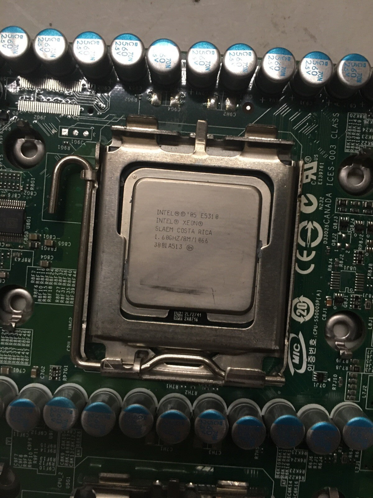 ~ Intel S5000VSA DA0T75MB6H0 PBA E11011-101 System Board with E5310 CPU & I/O
