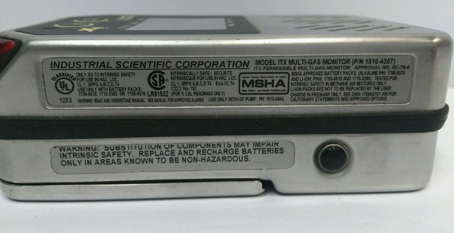 Industrial Scientific Model ITX 1810-4307 Multi-Gas Monitor