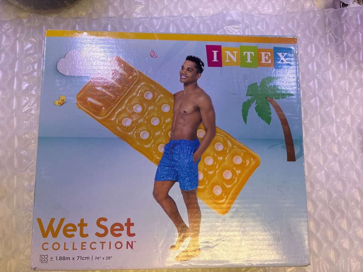 🔥 Intex Wet Set Collection Inflatable Pool Float Mattress 74 x 28 in Yellow