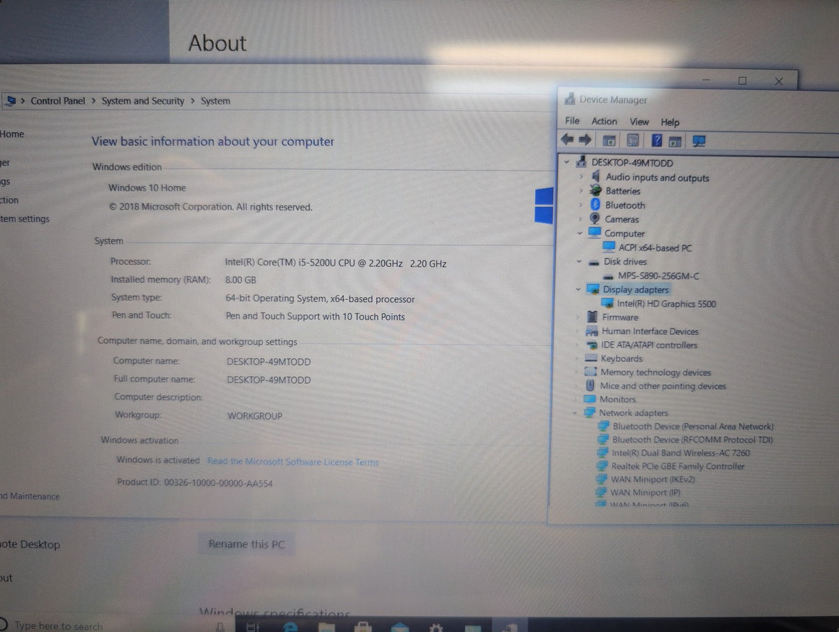 🎸 HP Envy 15-u110dx 15.6" Touchscreen Laptop  i5-5200U 8GB 256GB SSD Win10 READ
