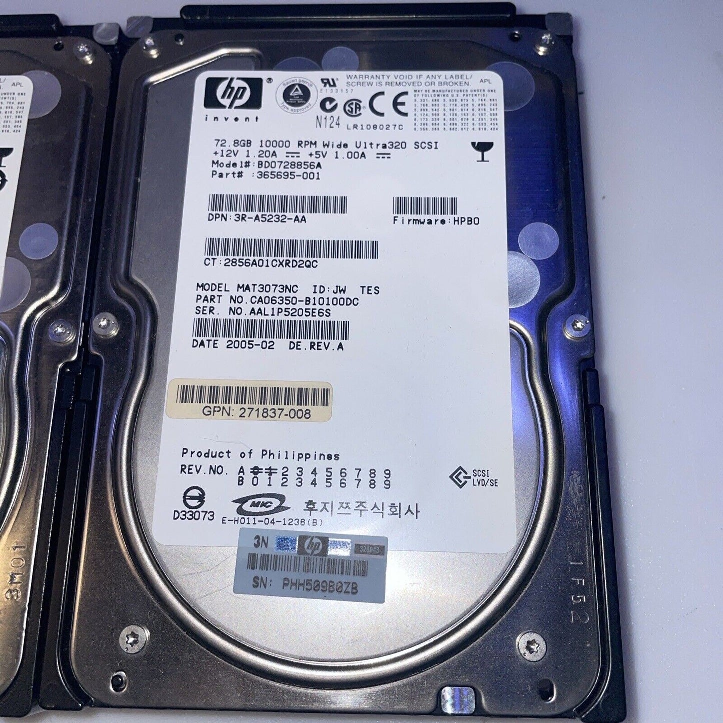 Lot of 2 FUJITSU 73GB MAT3073NC SCSI 10K Ultra 320 U320 3.5 HDD Hard drive