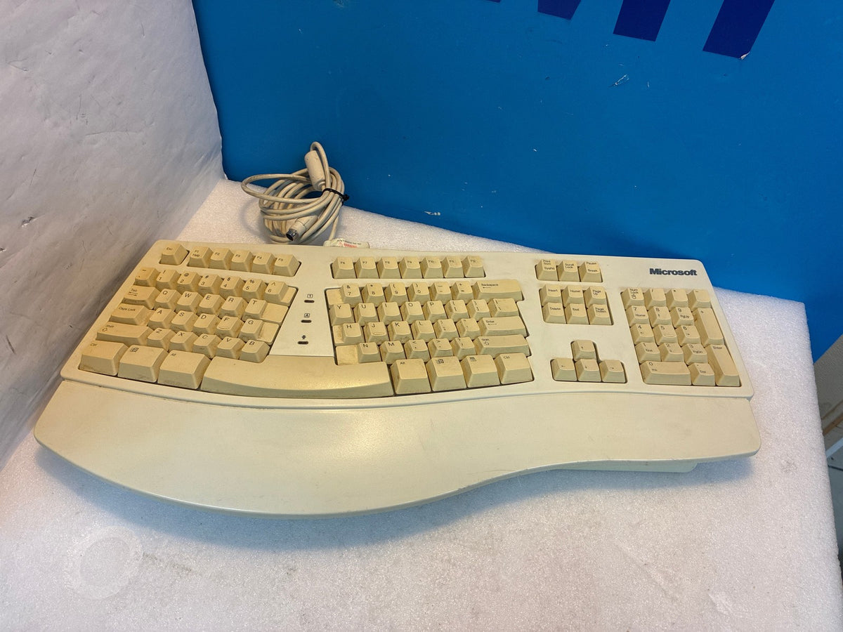 🔥 Microsoft Natural Keyboard E03786USDSPC PS/2 Wired Ergonomic Split Beige