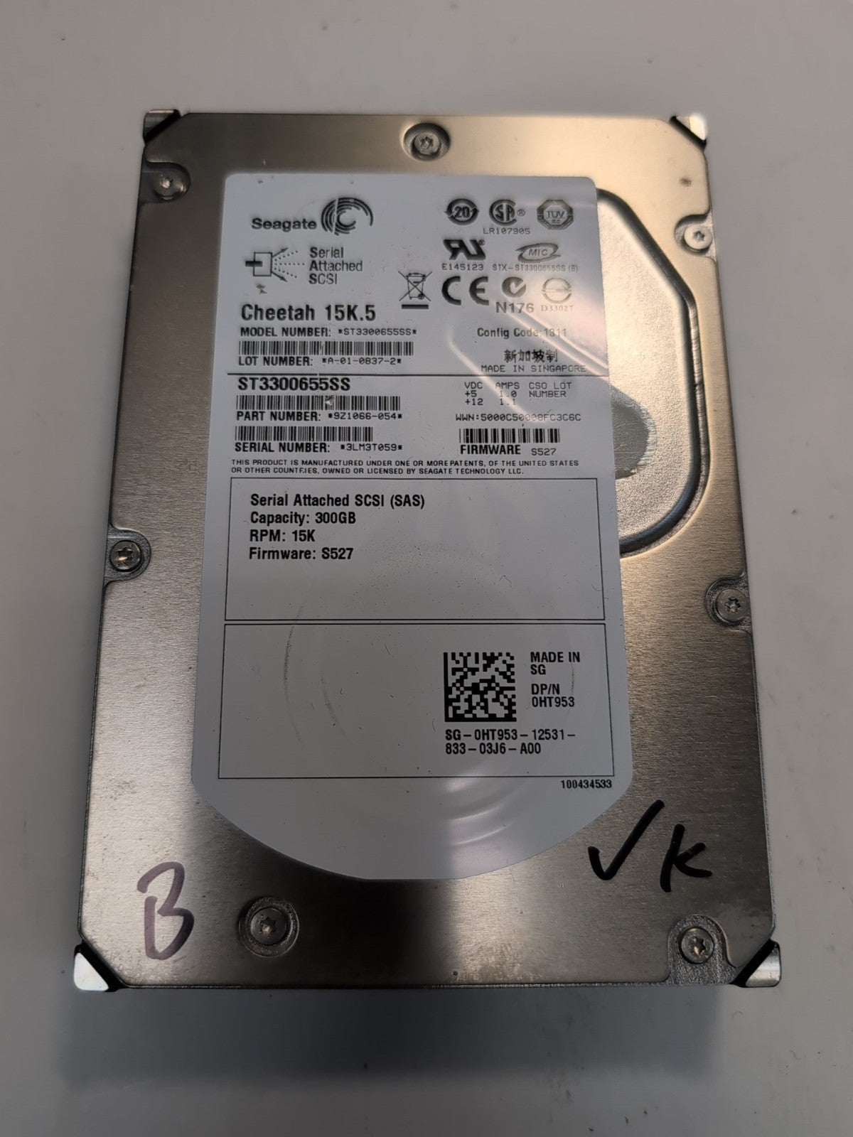 🔥   DELL HT953 ST3300655SS 300GB 15K 3G 16MB 3.5in SAS Hard Drive -