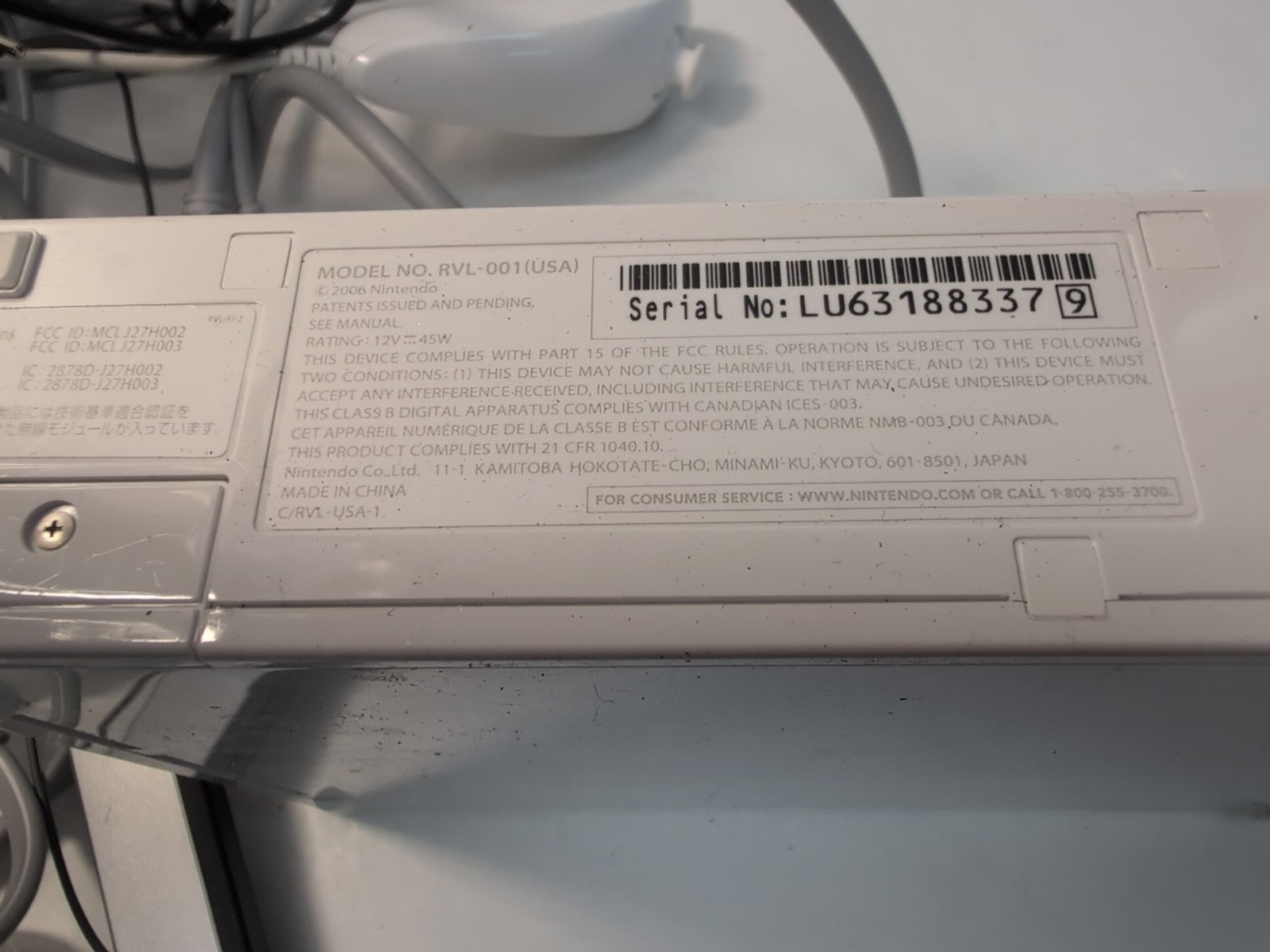 🔥 Nintendo RVL-001 USA Wii Console w/ Controller, Sensor, Cables, Game Disk -