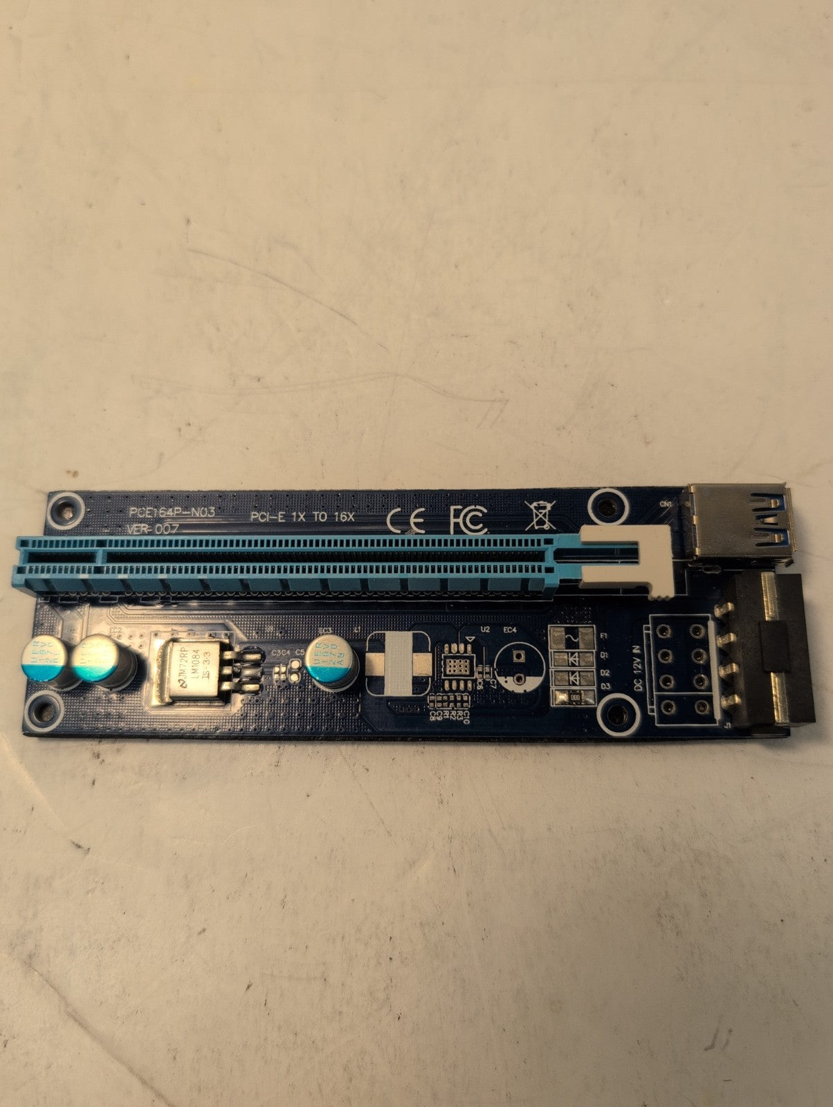 🔥  PCE164P-N03 VER 006C PCI-E 1X To 16X Powered USB 3.0 Raiser Card -