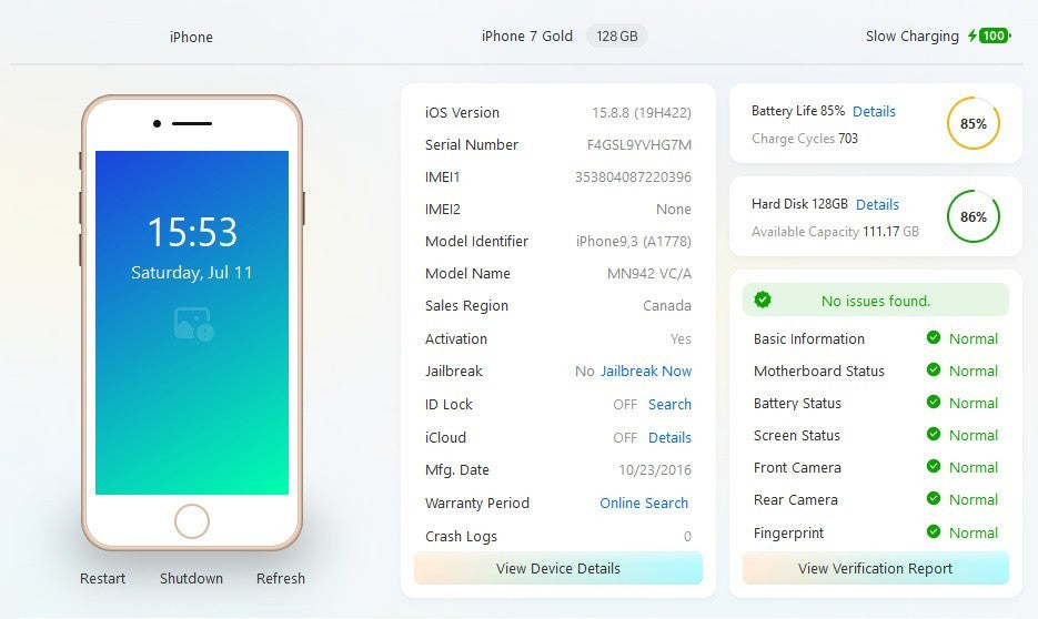 Nice🔥 Apple iPhone 7 A1778 128GB Gold Unlocked Smartphone