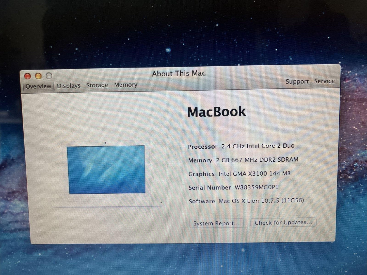 ~ Apple MacBook 13" Laptop 2008 A1181 Intel C2D CPU / 2GB / 160GB HDD (Read) ~