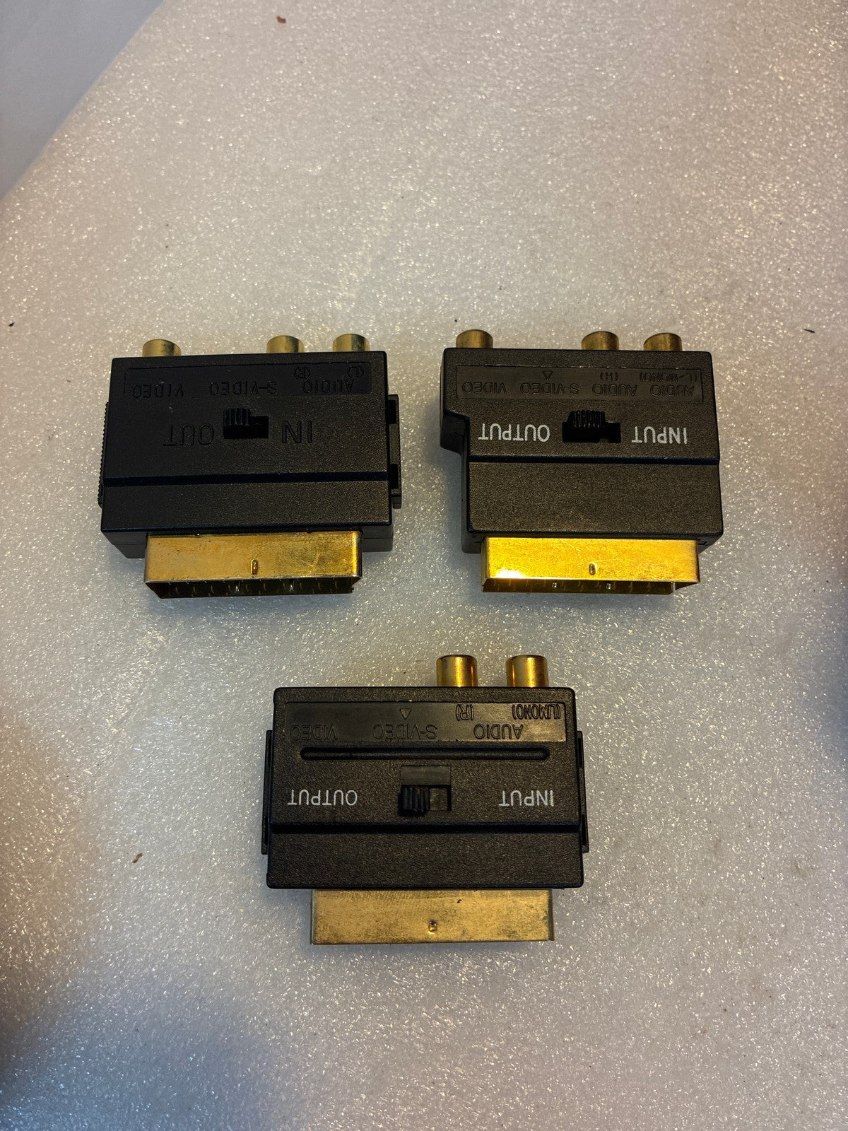 🔥 SCART Male to RCA S-Video Composite AV Adapter, Set of 3, Gold Plated