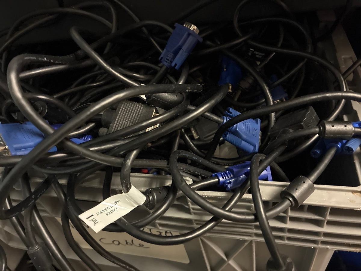 🔥 Lot of 20 VGA Male to Male Monitor Cables Black with Blue Connectors