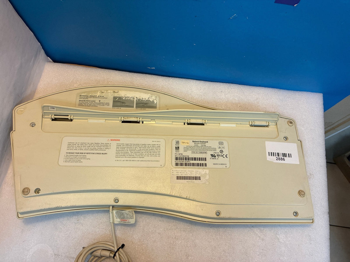 🔥 Microsoft Natural Keyboard E03786USDSPC PS/2 Wired Ergonomic Split Beige