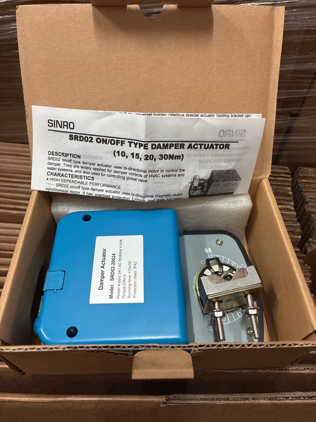 🔥 SINRO SRD02-20024 On/Off Damper Actuator 20N·m 24V AC HVAC