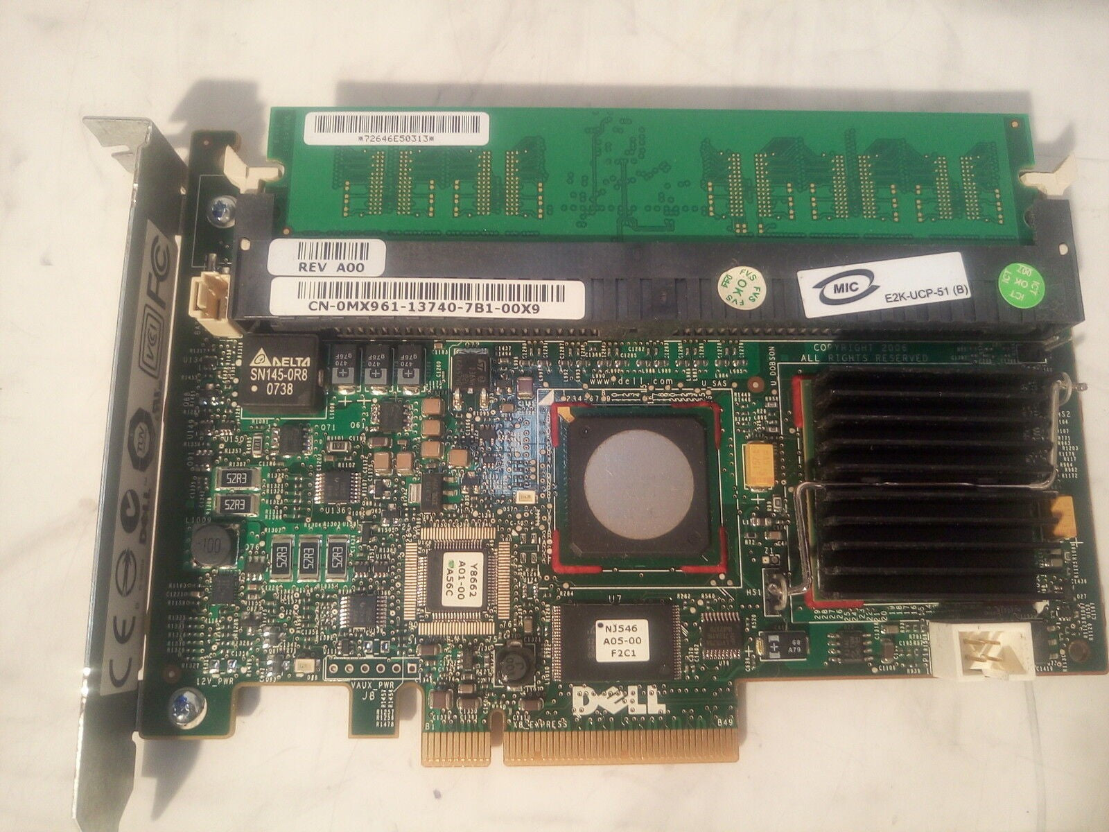 -  Dell MX961 PERC 5i SAS RAID Controller Card w/ 256MB Memory @@@ 
