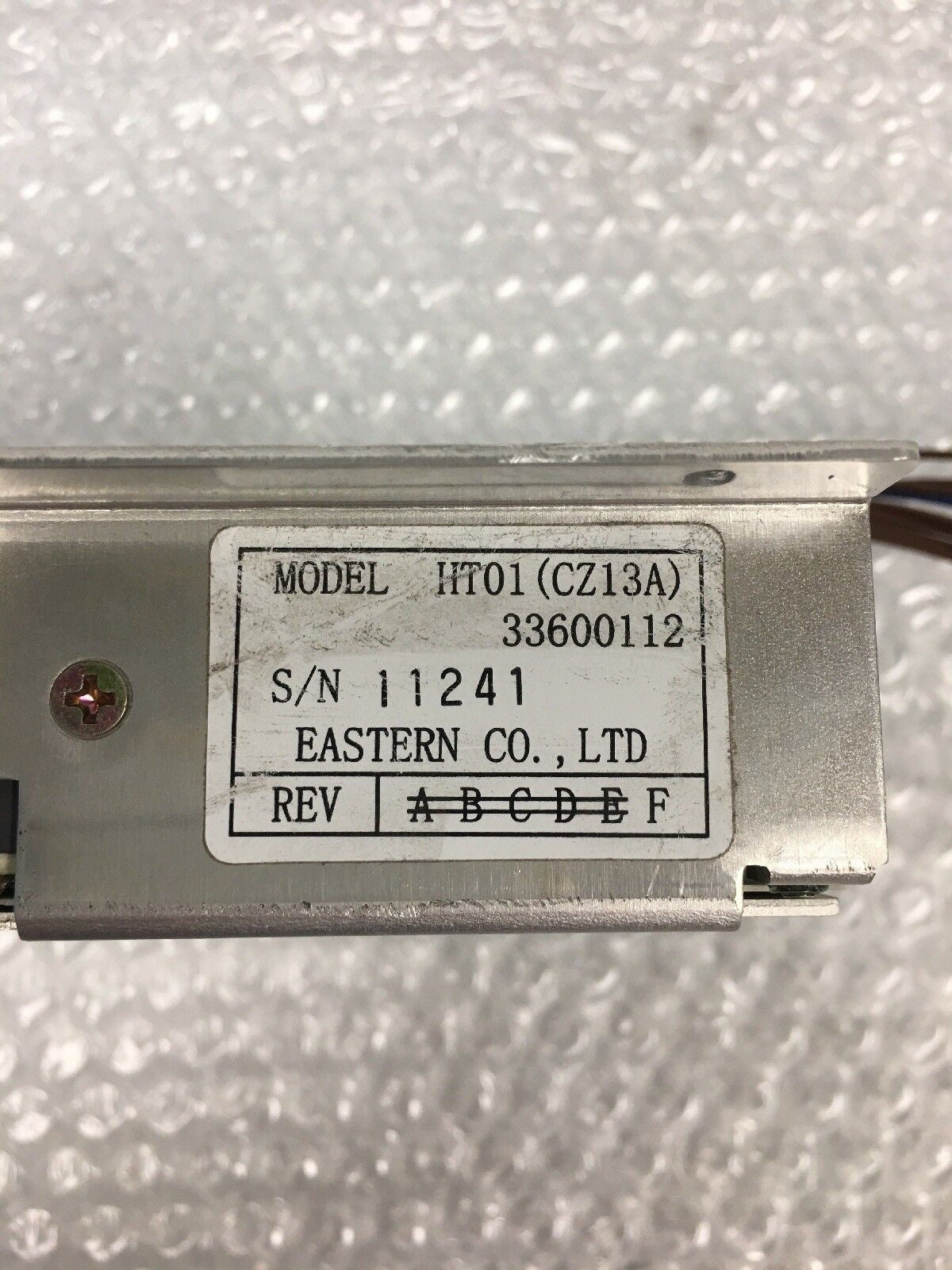- HT01(CZ13A)  33600112 EASTERN CO LTD POWER SUPPLY 