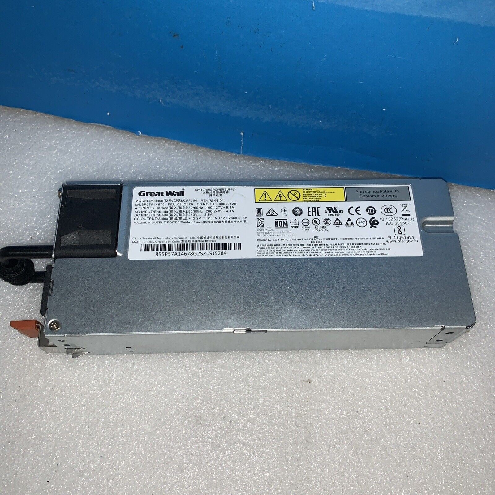 Great Wall CFF750 Lenovo 02YF638 750 Watt Server Power Supply
