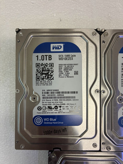 🔥 5x  WD Blue 1TB SATA 7200RPM 3.5” HDD WD10EZEX Tested (1000 days remaining)