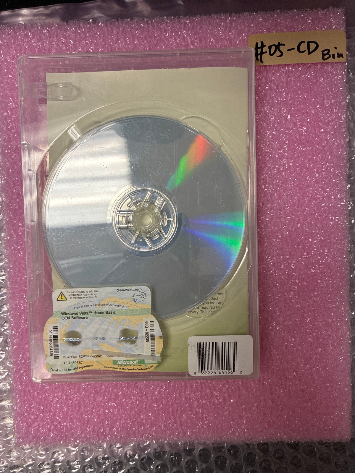 🔥 Microsoft Windows Vista Home Basic OEM DVD X13-29687 with COA