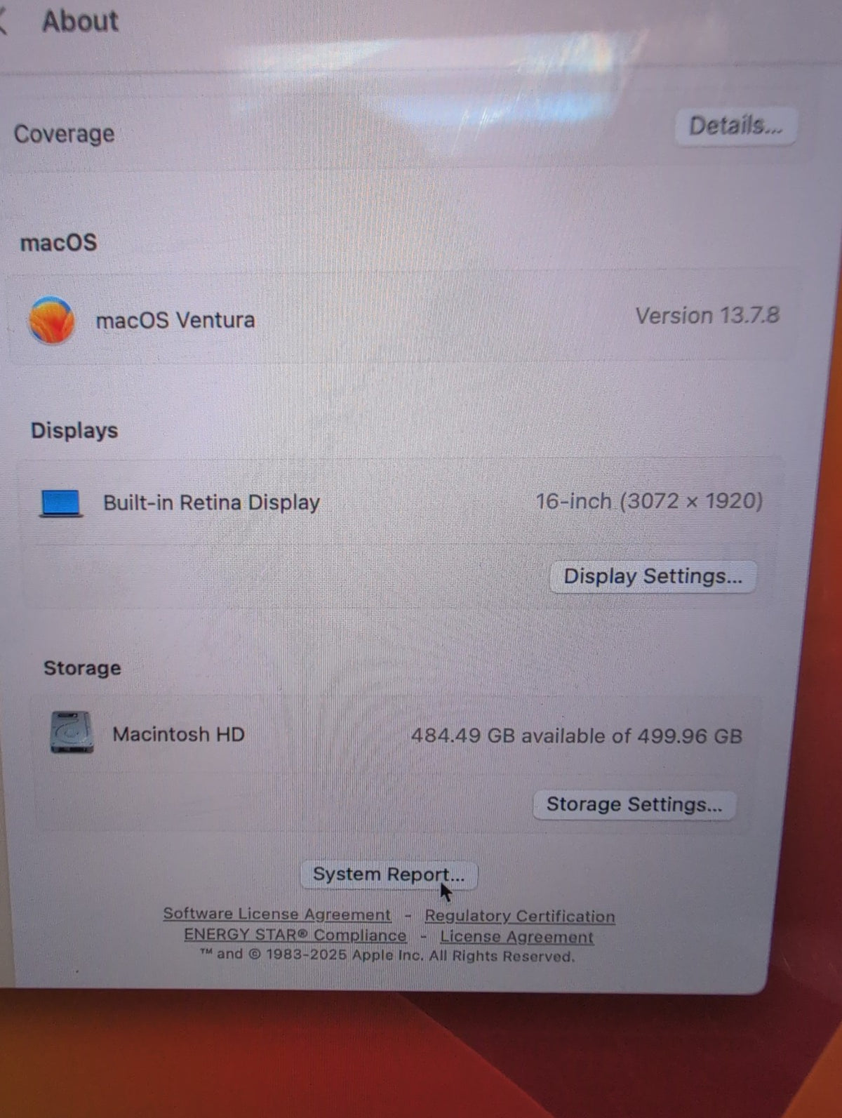 🎸 Apple MacBook Pro A2141 16" 2019 i7 2.6GHz 16GB RAM 500GB SSD OS 13.7 (Read)