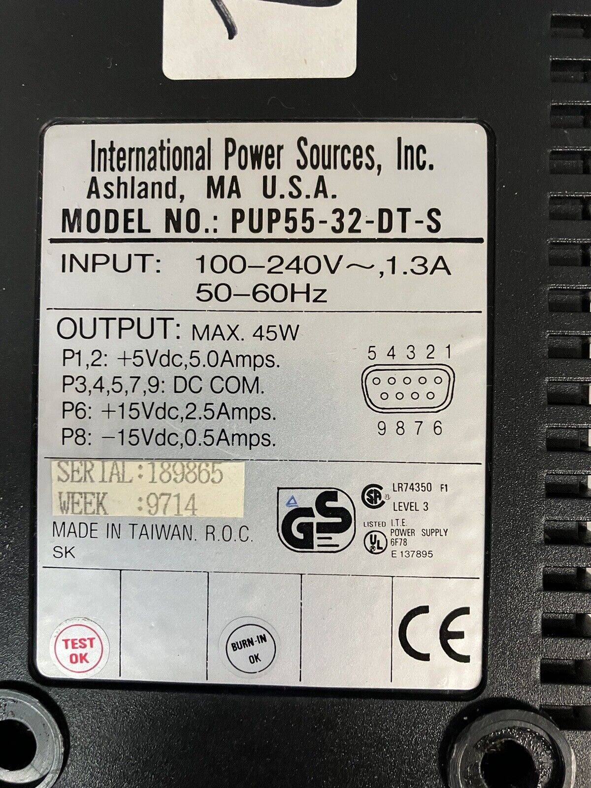 ~2x International Power Sources PUP55-32-DT-S Power Supply 100-240V 1.3A 50-60Hz