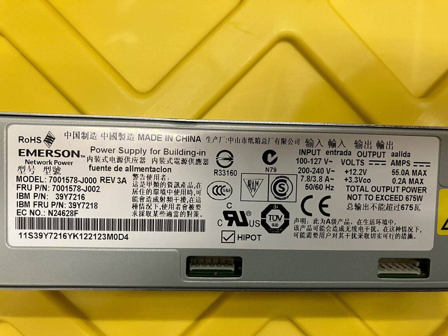 ~ 2x IBM Emerson 675w Power Supply 7001578-J000 39Y7218 39Y7216