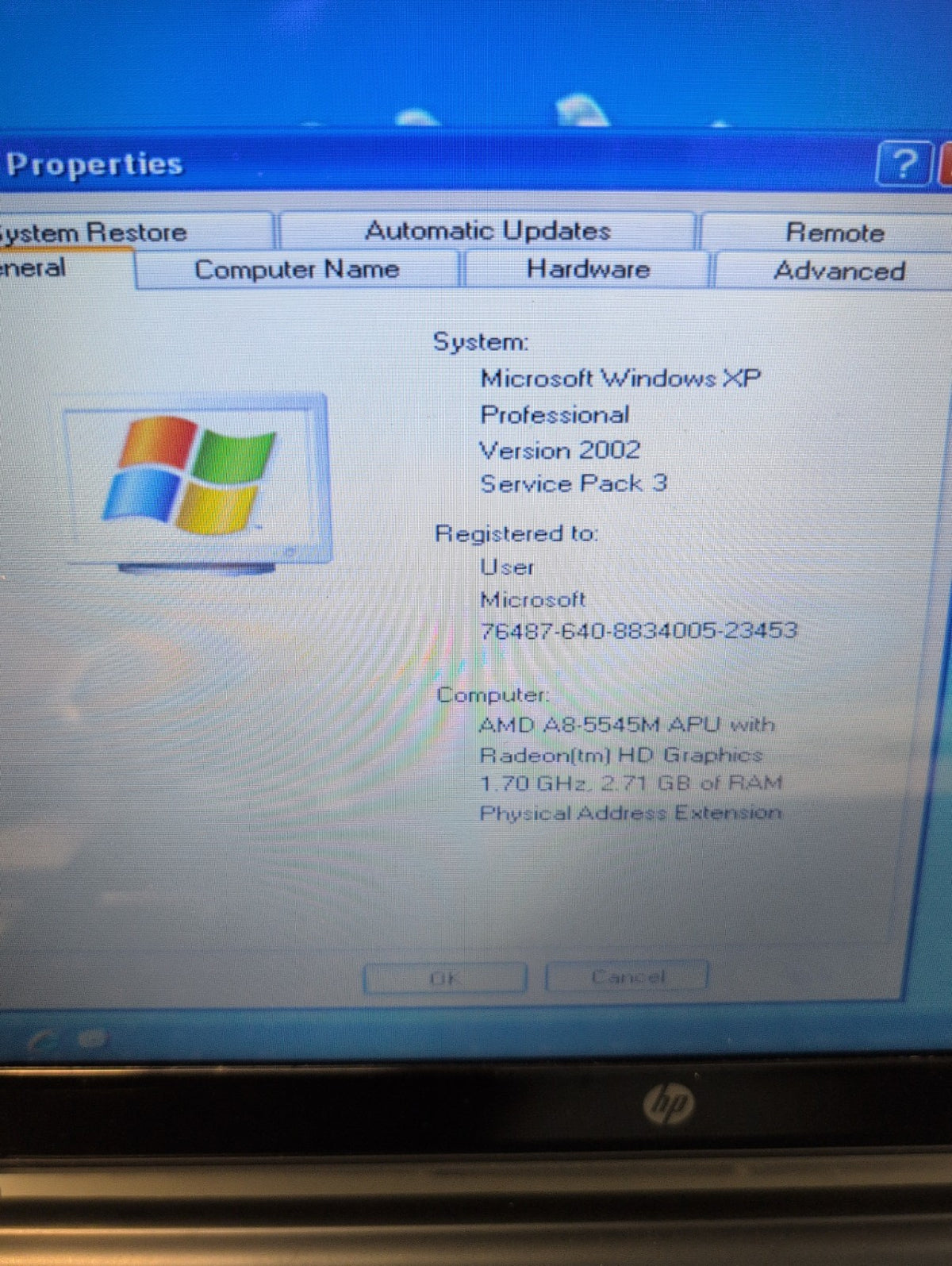 🔥 HP Pavilion 15" 15-n048ca Laptop AMD A8-5545M APU/3GB/750GB HDD/WINXP (READ)-