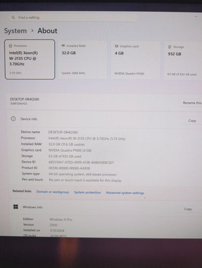Lenovo ThinkStation P520 Tower Workstation Xeon W-2135/ 32GB/ 1TB HDD/ WIN 11 -