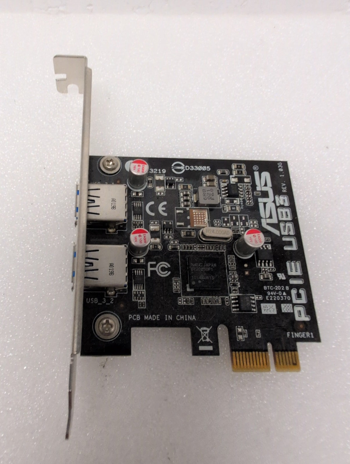 🎸 ASUS PCIe x1 USB 3.0 2-Port Expansion Card - D720200F1 Chipset, Full Height
