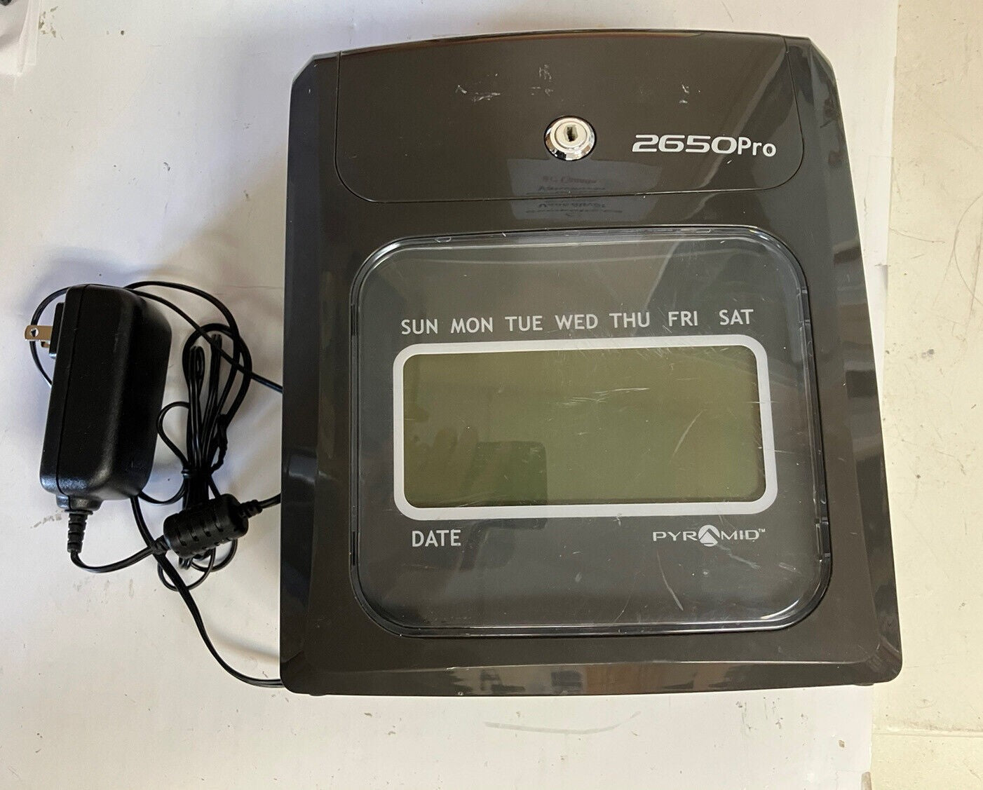 ~ Pyramid 2650 Card Punch 6 Column Auto Aligning Digital Time Clock (No Keys)