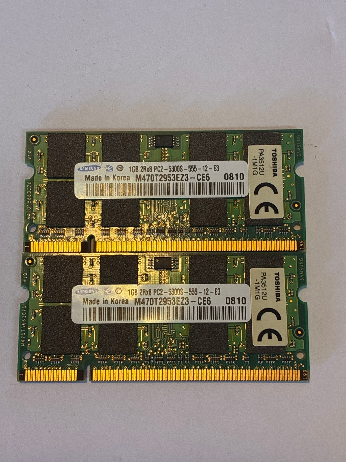 🔥 Samsung M470T2953EZ3-CE6 1GB DDR2 PC2-5300S SO-DIMM Laptop RAM 2x1GB Kit