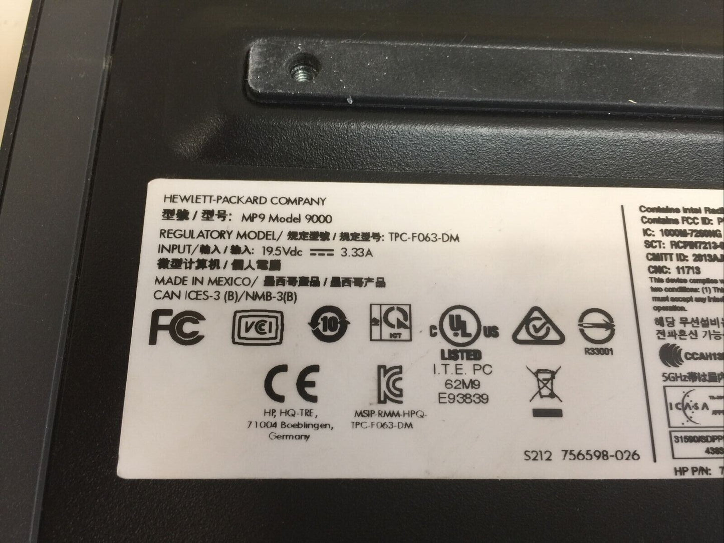 $ HP  MP9 9000 i5-4570T 2.9GHz 8GB RAM 128GB SSD win10 /w AC