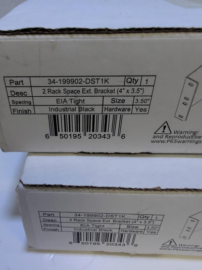 2x New In Box EIA Tight Pair Rack Space Extender Bracket(2U 4"x3.5") 34-199902 -