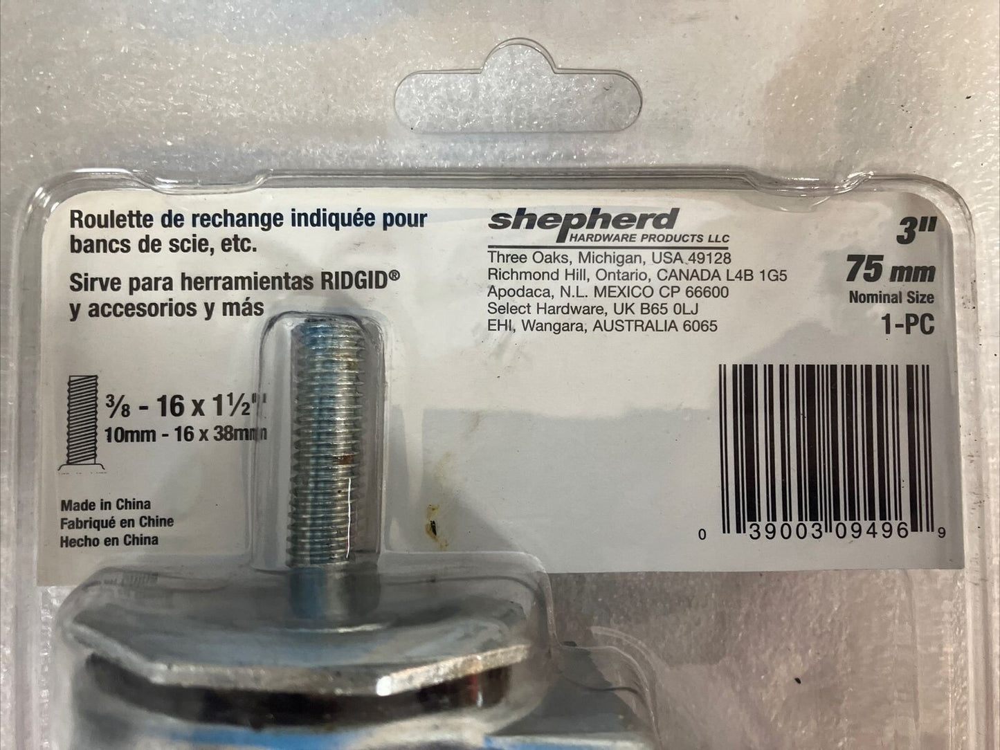 4x Shepherd Hardware Soft Rubber Swivel Caster 3" Inch 150 LB Capacity 9496 ~
