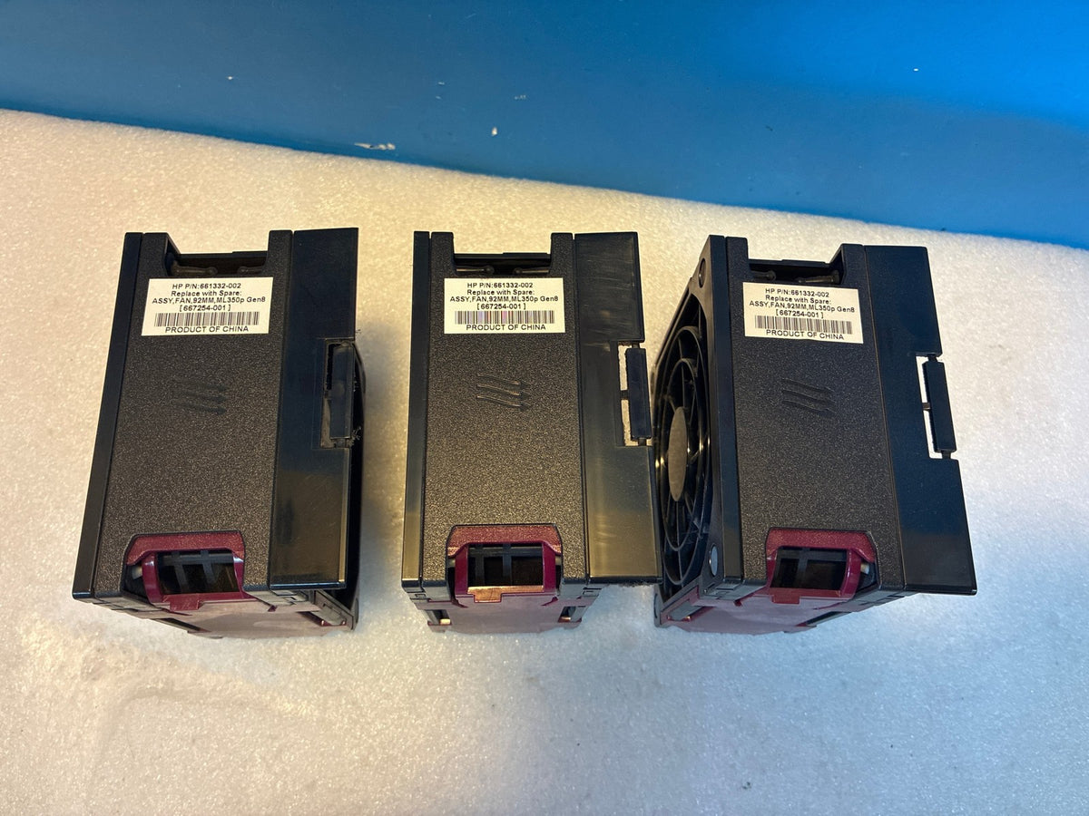 🔥 HP 661332-002 92mm Hot-Plug Fan Assembly for ProLiant ML350p Gen8 Lot of 3
