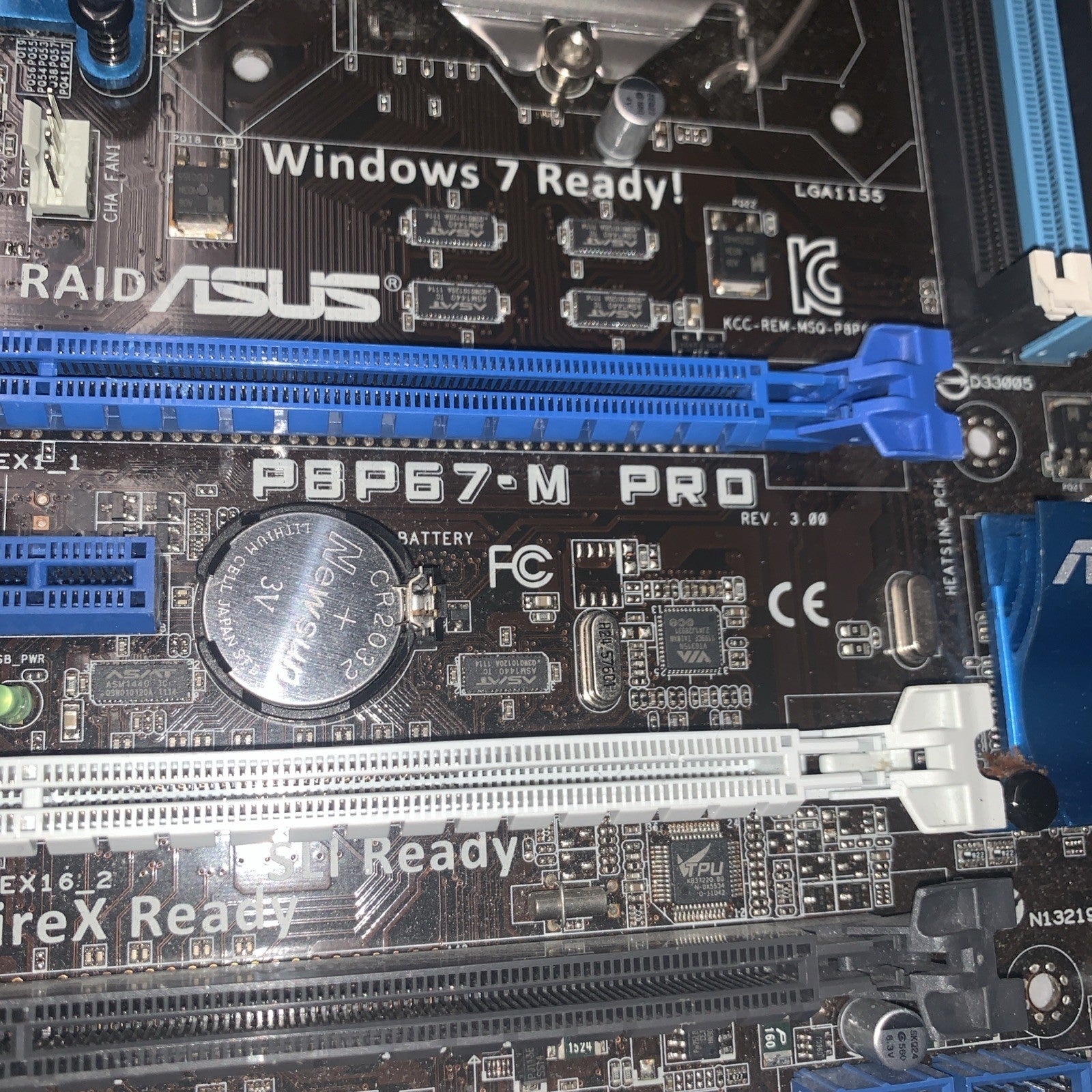 ASUS P8P67-M PRO LGA1155 Motherboard REV 3.0  + i5-2500 (no IO shield)